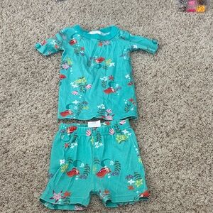 Hanna Andersson Teal Pajama Set with Sea Life Design